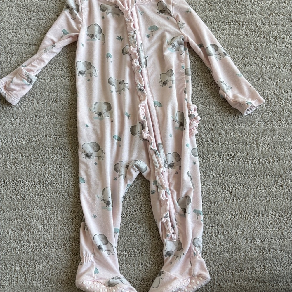 Angel Dear Pink Elephant Kids Footie